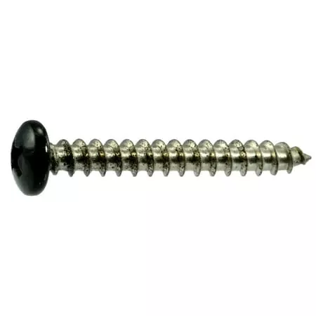 #10 X 1-1/2 Black Stainless Steel Phillips Pan Head Sheet Metal Screws – 18-8