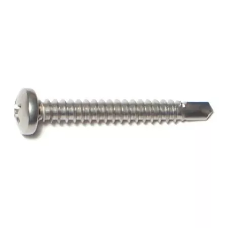 #10 X 1-1/2 Inch Phillips Pan Self-drilling Sheet Metal Screws Stainless Steel 410