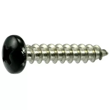 #10 X 1 Stainless Steel Black Phillips Pan Head Sheet Metal Screws – 18-8 Grade