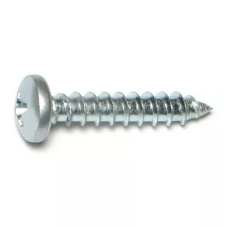 #10 X 1 Zinc Plated Steel Phillips Pan Head Sheet Metal Screws – 100 Count