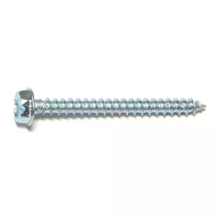 #10 X 2 Zinc Plated Steel Slotted Hex Washer Head Sheet Metal Screws – 100 Count