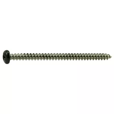 #10 X 3 Stainless Steel Black Phillips Pan Head Sheet Metal Screws - 18-8 Grade