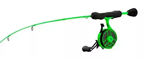 13 Fishing 25″ ul Radioactive Pickle Ice Fishing Combo RH