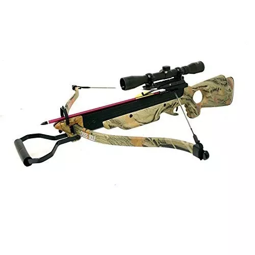 150 Lbs Wizard Hunting Crossbow 4×32 Scope Package with Arrows – Open Box