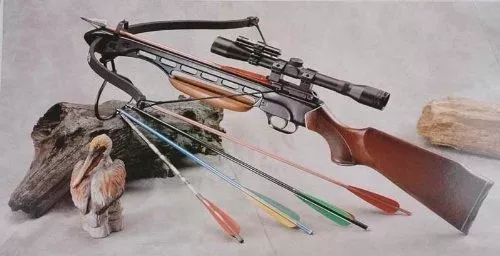 150 Lbs Wood Crossbow with Extra Scope and Pack of Metal Arrows – Open Box