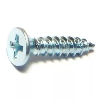 #8 X 3/4 Zinc Plated Steel Phillips Flat Head Sheet Metal Screws - 100 Count