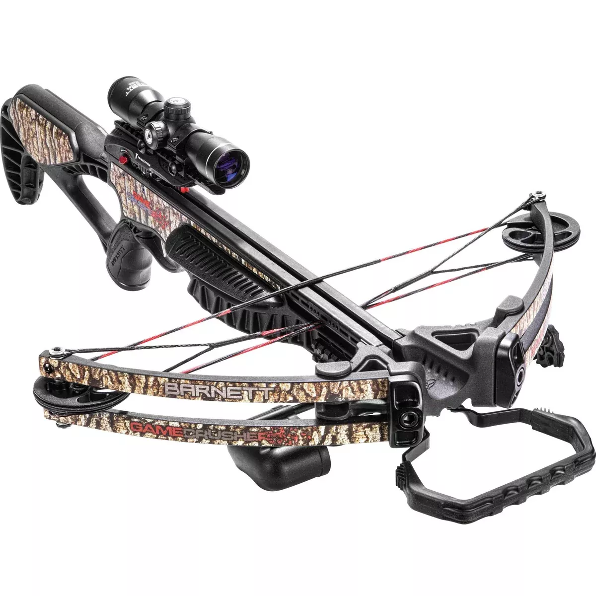 Barnett Gamecrusher Crossbow Package w/ 4×32 Multi-Reticle Scope Camo – Open Box