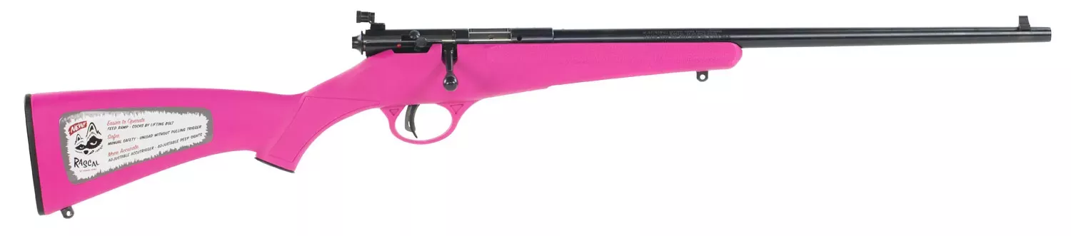 Savage Arms 13780 Rascal 22 LR 1rd Cap 16.10″ Blued Rec/Barrel Pink Stock Right Hand (Youth)