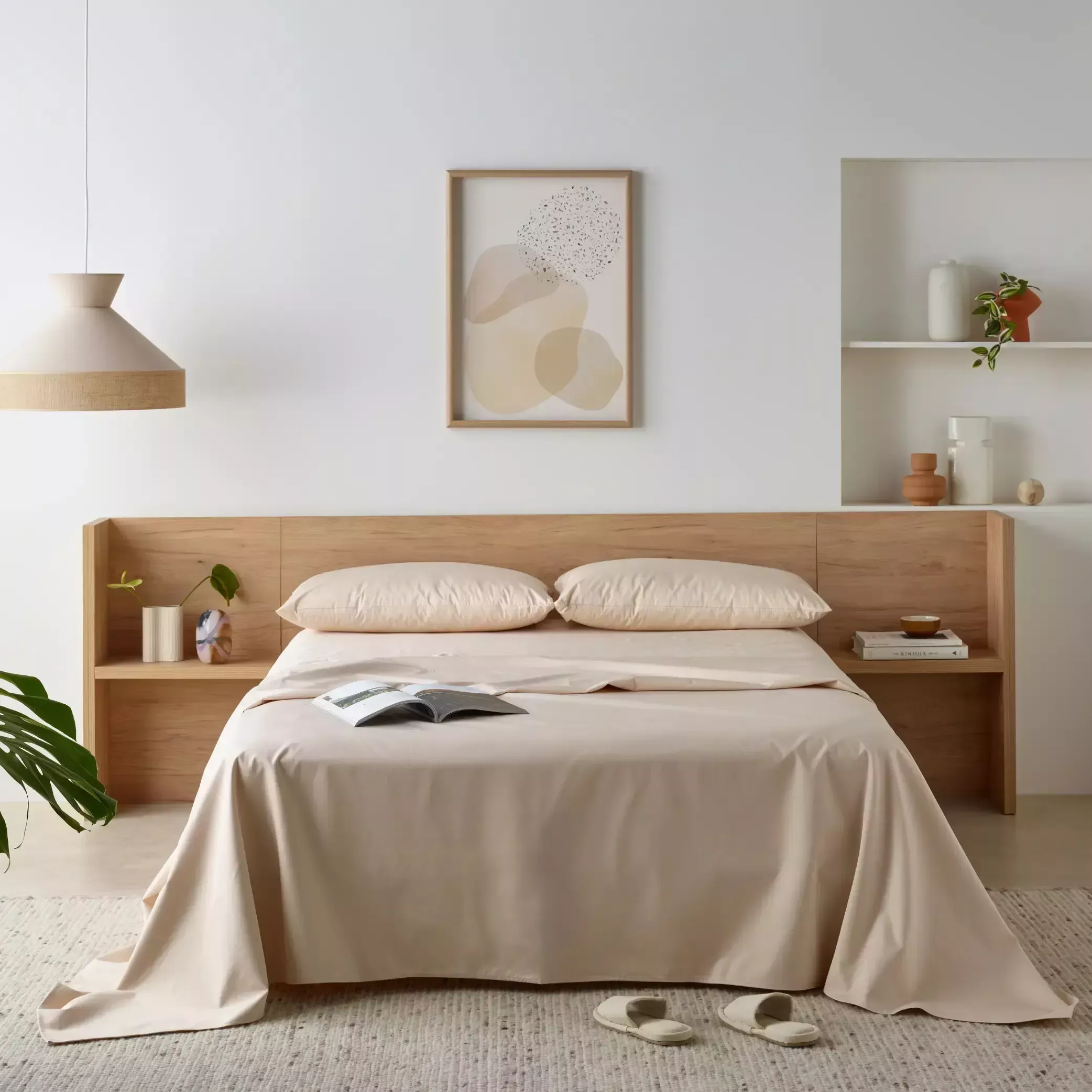 Staydry Waterproof Bamboo Fitted Sheet Queen Sand