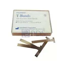 “T” Type Matrix Bands, Stainless Steel, Straight, Assorted, .05mm Thick, 100/bx Pulpdent BTSS/A