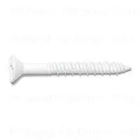 White Masonry Screws 1/4 Inch X 2-1/4 Inch White Ruspert Coating